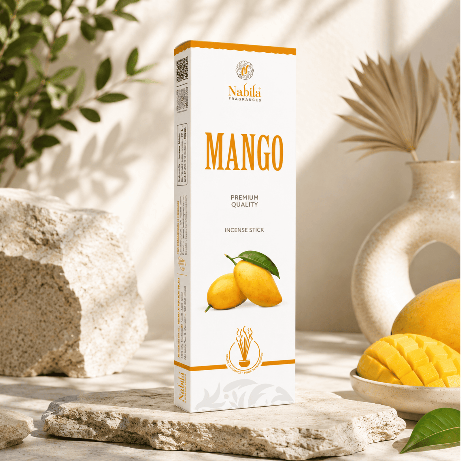 Nabila Fragrances Mango Fruity Incense Sticks – Premium Hand-Rolled Agarbatti