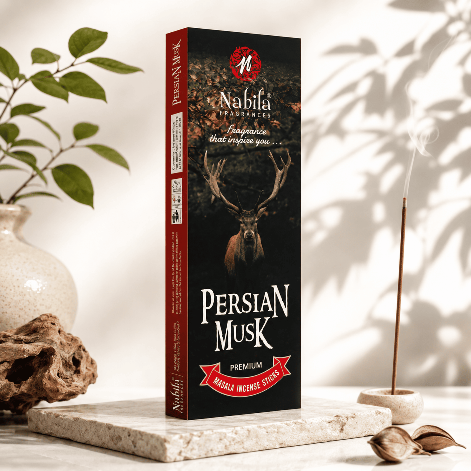 Nabila Fragrances Persian Musk Luxury Masala Incense Sticks – Premium Hand-Rolled Agarbatti