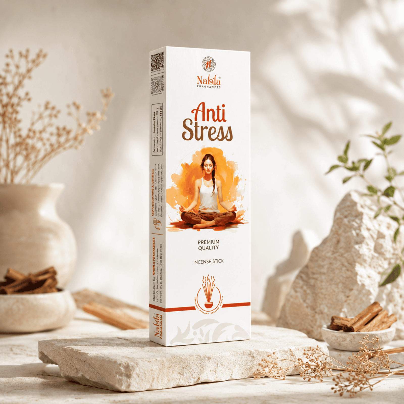 Nabila Fragrances Anti Stress Aromatherapy Incense Sticks – Premium Hand-Rolled Agarbatti