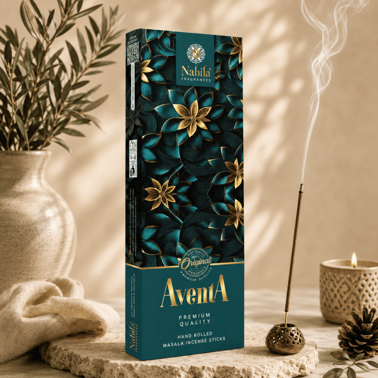 Nabila Fragrances Aventis Luxury Hand Rolled Incense Sticks – Premium Hand-Rolled Agarbatti