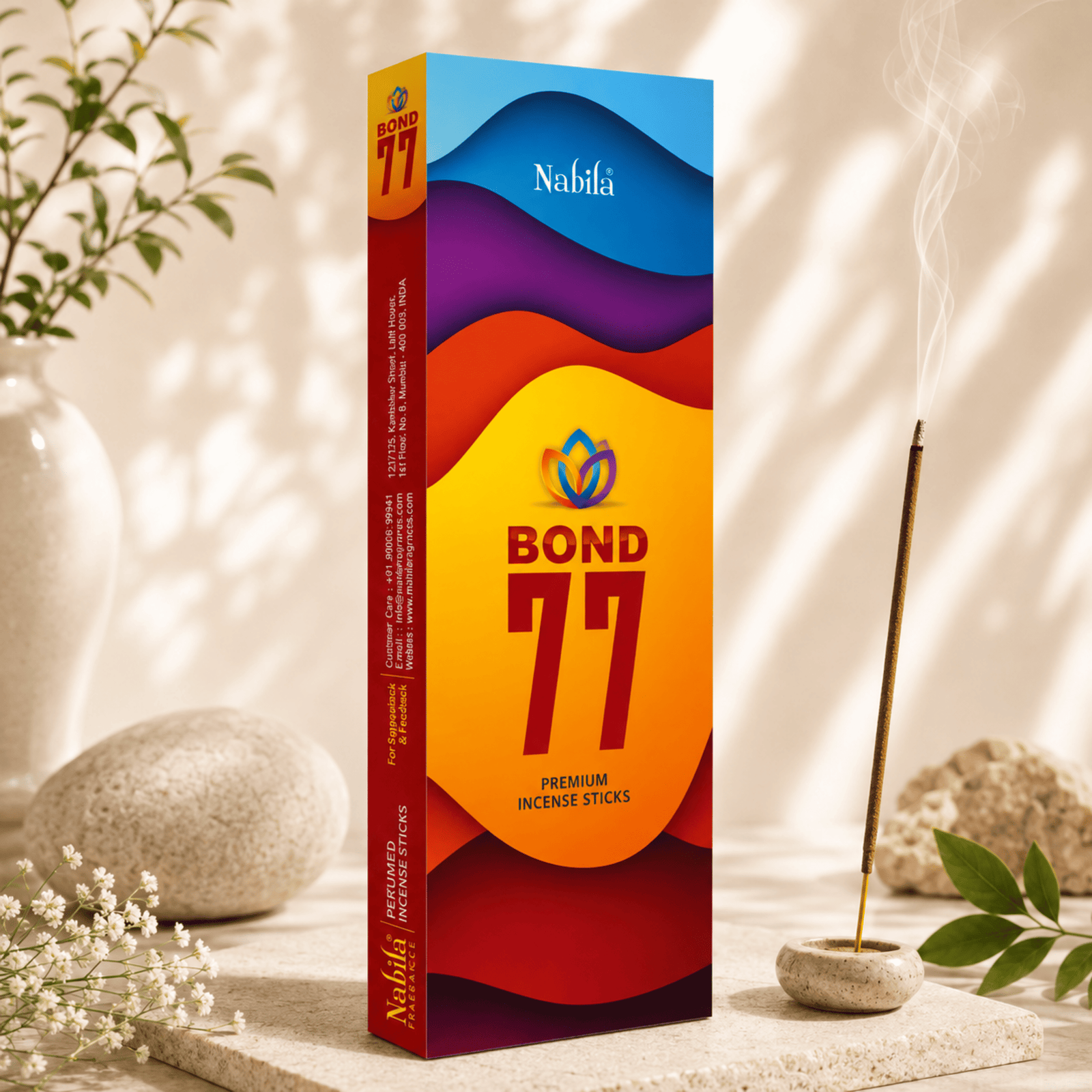 Nabila Fragrances Bond 007 Signature Perfumed Incense Sticks – Premium Hand-Rolled Agarbatti
