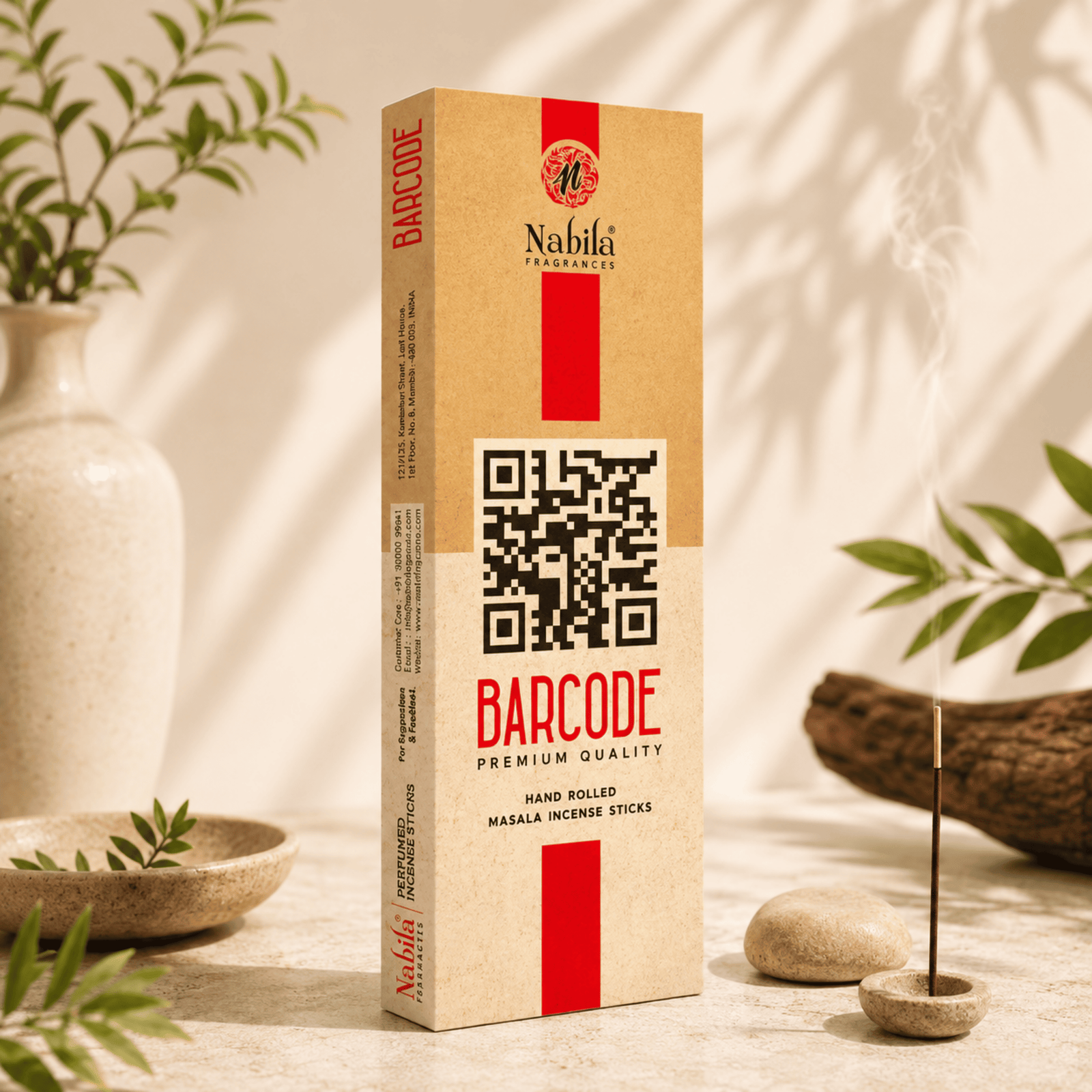 Nabila Fragrances Barcode Signature Modern Masala Incense Sticks – Premium Hand-Rolled Agarbatti