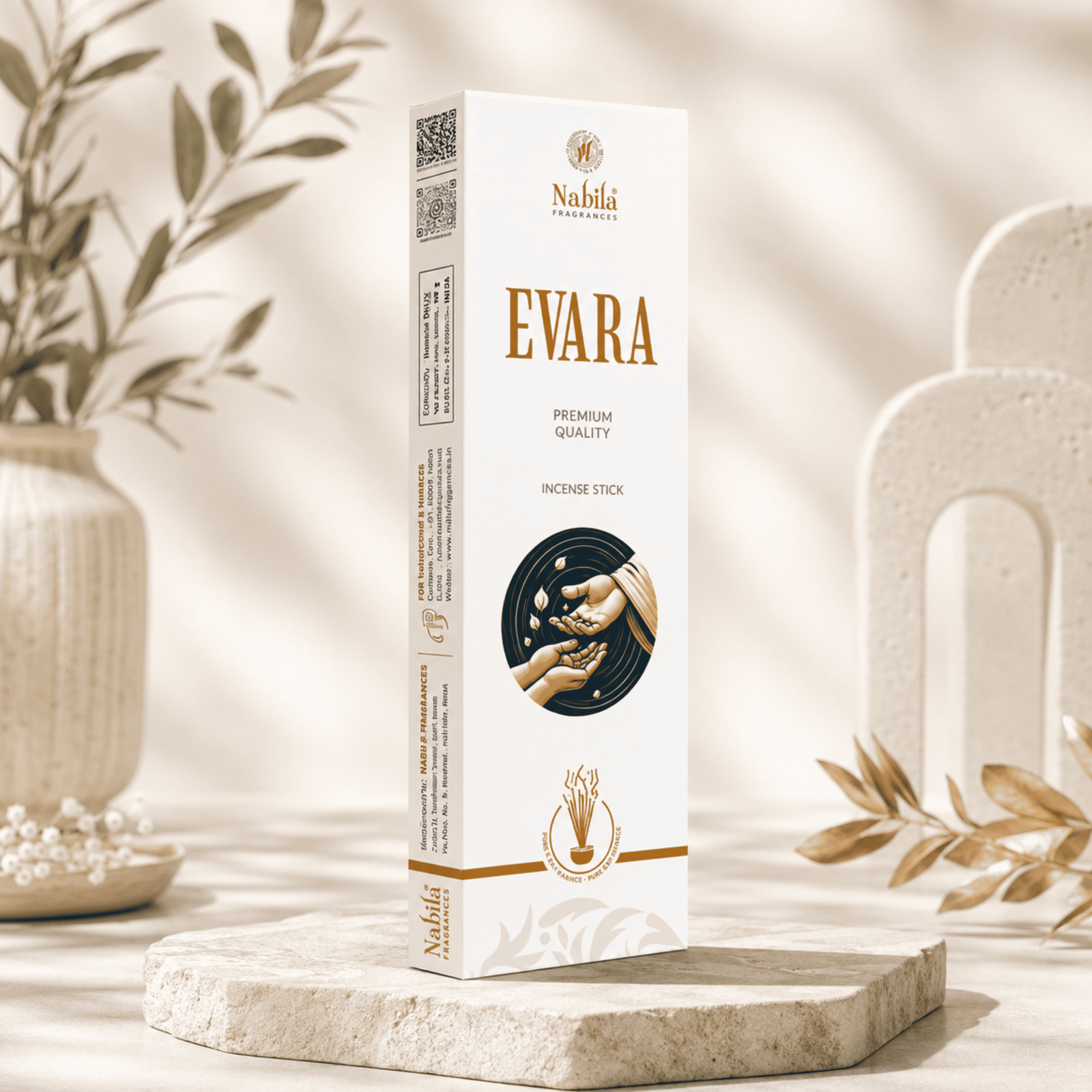 Nabila Fragrances Evara Luxury Floral Incense Sticks – Premium Hand-Rolled Agarbatti