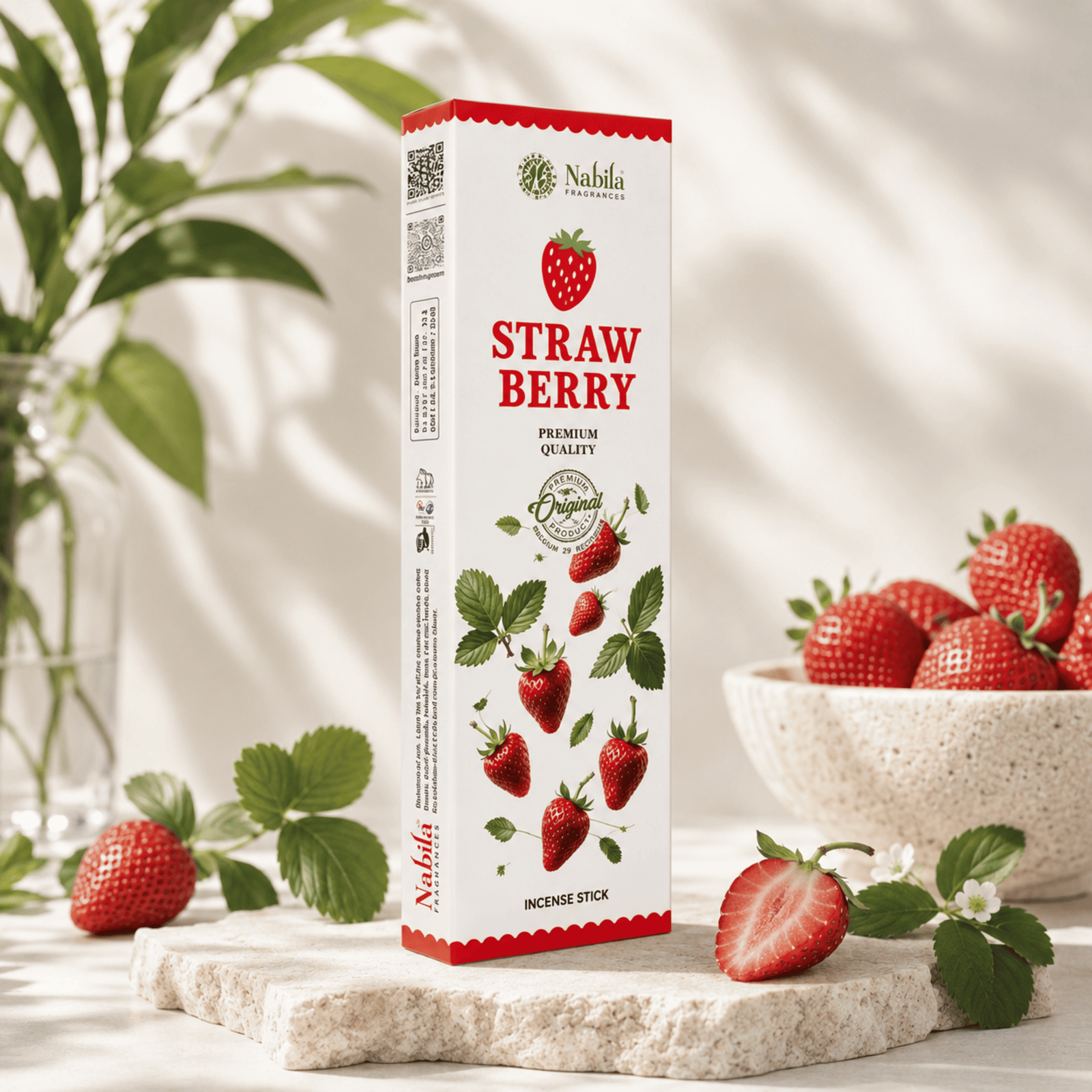 Nabila Fragrances Strawberry Fruity Incense Sticks – Premium Hand-Rolled Agarbatti