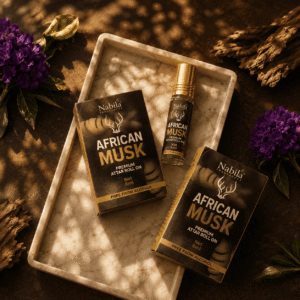 Nabila Fragrances African Musk Attar Roll On Alcohol-Free Concentrated Perfume Oil - Premium Hand-Rolled Agarbatti